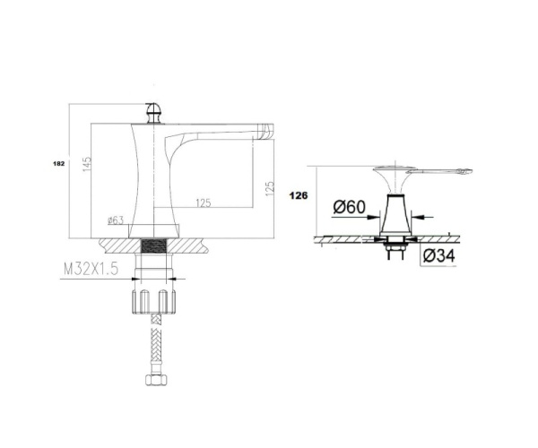 Смеситель для раковины Bronze de Luxe Yasmina 8003/B03